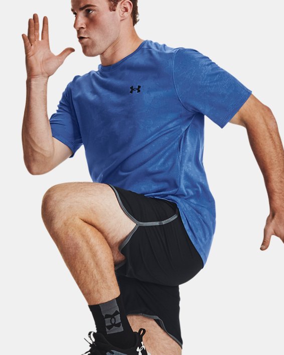 Men's UA Tech™ Vent Jacquard Short Sleeve, Blue, pdpMainDesktop image number 0